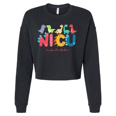 NICU Nurse Animal Nurse Appreciation Nicu Nurse Dinosaur Cropped Pullover Crew