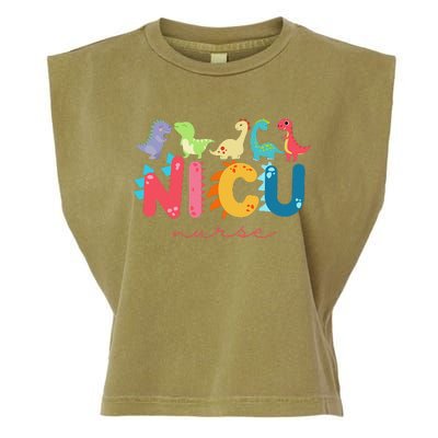 NICU Nurse Animal Nurse Appreciation Nicu Nurse Dinosaur Garment-Dyed Women's Muscle Tee