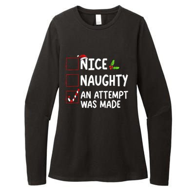 Nice Naughty An Attempt Was Made Christmas List  Womens CVC Long Sleeve Shirt