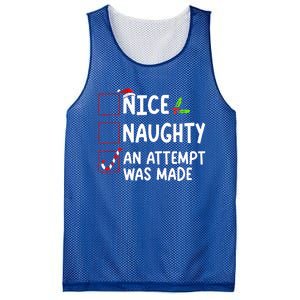 Nice Naughty An Attempt Was Made Christmas List  Mesh Reversible Basketball Jersey Tank