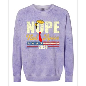 Nope Not Again Trump Colorblast Crewneck Sweatshirt