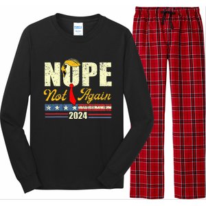 Nope Not Again Trump Long Sleeve Pajama Set