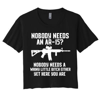 Nobody Needs An AR15? Funny Pro Gun Shirt Red Dot AR Gift Crop Top