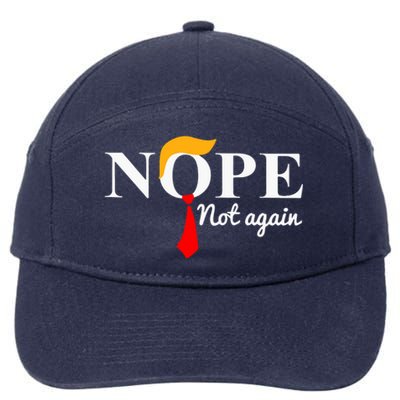 Nope Not Again Funny Trump 7-Panel Snapback Hat