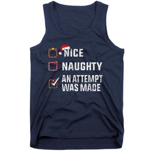 Nice Naughty An Attempt Was Made Christmas List Holiday Xmas Tank Top