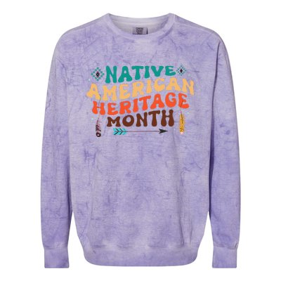 National Native American Heritage Month Indigenous Colorblast Crewneck Sweatshirt