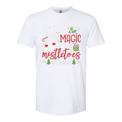 Nicu Nurse Believin Magic Of Tiny Mistletoe Christmas Softstyle® CVC T-Shirt