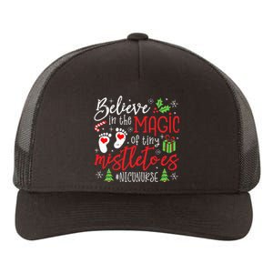 NICU Nurse Believin Magic Of Tiny Mistletoe Christmas Yupoong Adult 5-Panel Trucker Hat