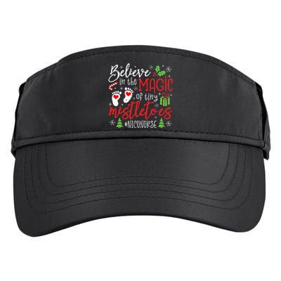 NICU Nurse Believin Magic Of Tiny Mistletoe Christmas Adult Drive Performance Visor