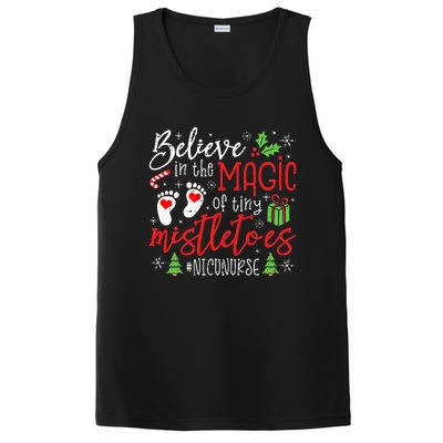 NICU Nurse Believin Magic Of Tiny Mistletoe Christmas PosiCharge Competitor Tank