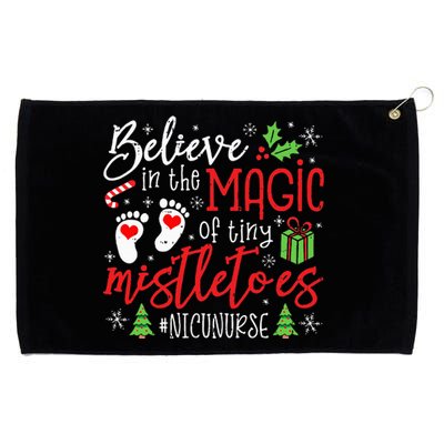 NICU Nurse Believin Magic Of Tiny Mistletoe Christmas Grommeted Golf Towel