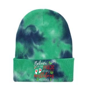 NICU Nurse Believin Magic Of Tiny Mistletoe Christmas Tie Dye 12in Knit Beanie