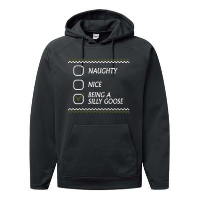 Naughty Nice Being A Silly Goose Tacky Performance Fleece Hoodie