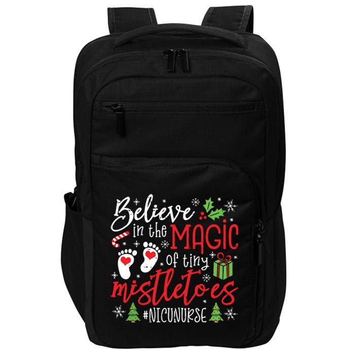 Nicu Nurse Believin Magic Of Tiny Mistletoe Christmas Impact Tech Backpack