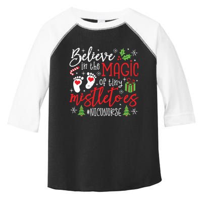 Nicu Nurse Believin Magic Of Tiny Mistletoe Christmas Toddler Fine Jersey T-Shirt