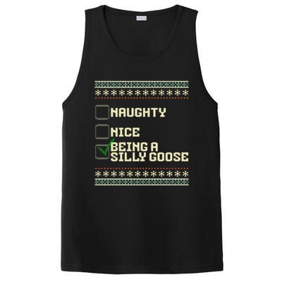 Naughty Nice Being A Silly Goose Funny Ugly Christmas Xmas  PosiCharge Competitor Tank