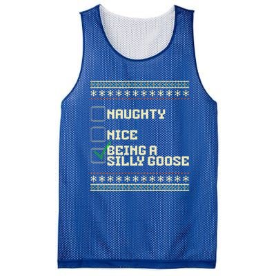 Naughty Nice Being A Silly Goose Funny Ugly Christmas Xmas  Mesh Reversible Basketball Jersey Tank