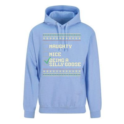 Naughty Nice Being A Silly Goose Funny Ugly Christmas Xmas  Unisex Surf Hoodie