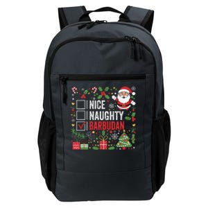 Nice Naughty Barbudan Christmas Santa Antigua And Barbuda Daily Commute Backpack