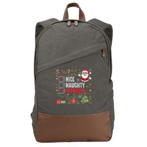 Nice Naughty Barbudan Christmas Santa Antigua And Barbuda Cotton Canvas Backpack