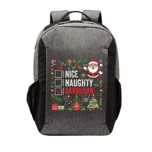 Nice Naughty Barbudan Christmas Santa Antigua And Barbuda Vector Backpack