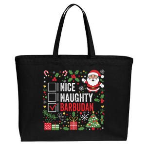 Nice Naughty Barbudan Christmas Santa Antigua And Barbuda Cotton Canvas Jumbo Tote