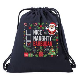 Nice Naughty Barbudan Christmas Santa Antigua And Barbuda Drawstring Bag