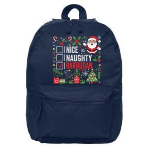 Nice Naughty Barbudan Christmas Santa Antigua And Barbuda 16 in Basic Backpack