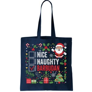 Nice Naughty Barbudan Christmas Santa Antigua And Barbuda Tote Bag