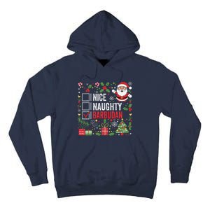 Nice Naughty Barbudan Christmas Santa Antigua And Barbuda Tall Hoodie