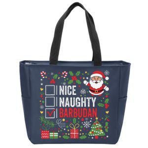 Nice Naughty Barbudan Christmas Santa Antigua And Barbuda Zip Tote Bag