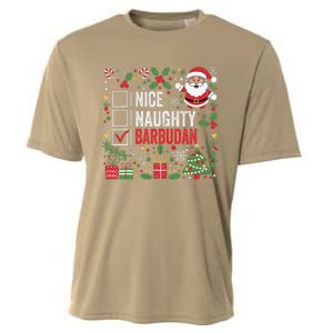 Nice Naughty Barbudan Christmas Santa Antigua And Barbuda Cooling Performance Crew T-Shirt