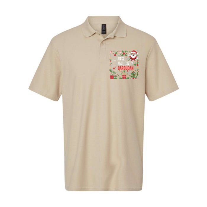 Nice Naughty Barbudan Christmas Santa Antigua And Barbuda Softstyle Adult Sport Polo