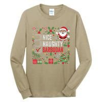 Nice Naughty Barbudan Christmas Santa Antigua And Barbuda Tall Long Sleeve T-Shirt