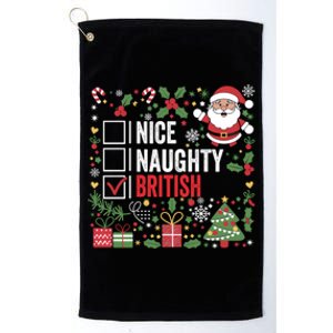 Nice Naughty British Christmas Santa Claus United Kingdom Great Gift Platinum Collection Golf Towel