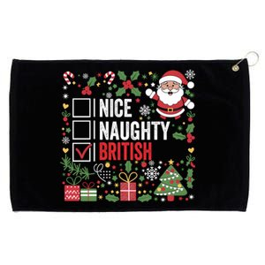 Nice Naughty British Christmas Santa Claus United Kingdom Great Gift Grommeted Golf Towel