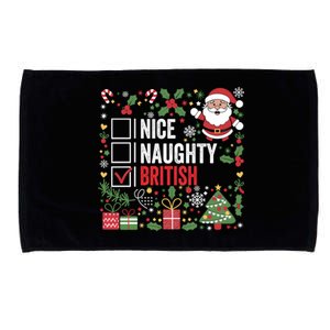 Nice Naughty British Christmas Santa Claus United Kingdom Great Gift Microfiber Hand Towel