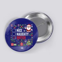 Nice Naughty British Christmas Santa Claus United Kingdom Great Gift Button