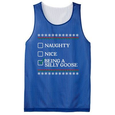 Naughty Nice Being A Silly Goose Funny Christmas Xmas  Mesh Reversible Basketball Jersey Tank