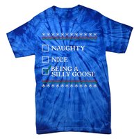 Naughty Nice Being A Silly Goose Funny Christmas Xmas  Tie-Dye T-Shirt