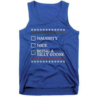 Naughty Nice Being A Silly Goose Funny Christmas Xmas  Tank Top