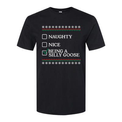 Naughty Nice Being A Silly Goose Funny Christmas Xmas  Softstyle CVC T-Shirt