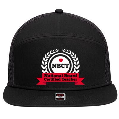 Nbct National Board Certified Teacher Appreciation School Gift 7 Panel Mesh Trucker Snapback Hat