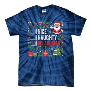 Nice Naughty Belarusian Christmas Santa Claus Belarus Tie-Dye T-Shirt