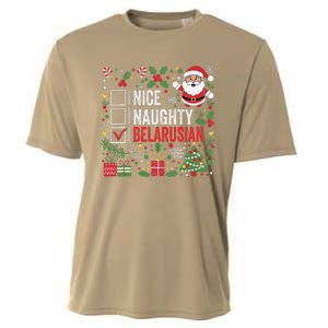 Nice Naughty Belarusian Christmas Santa Claus Belarus Cooling Performance Crew T-Shirt