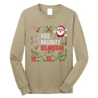 Nice Naughty Belarusian Christmas Santa Claus Belarus Long Sleeve Shirt