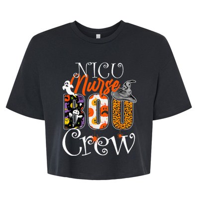 Nicu Nurse Boo Crew Funny Halloween Nicu Nurse Party Costume Bella+Canvas Jersey Crop Tee