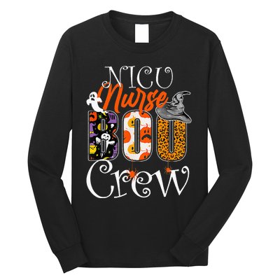 Nicu Nurse Boo Crew Funny Halloween Nicu Nurse Party Costume Long Sleeve Shirt