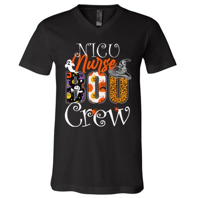 Nicu Nurse Boo Crew Funny Halloween Nicu Nurse Party Costume V-Neck T-Shirt