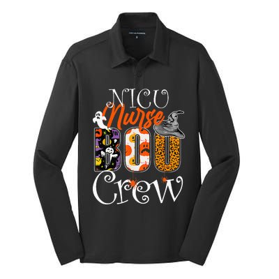 Nicu Nurse Boo Crew Funny Halloween Nicu Nurse Party Costume Silk Touch Performance Long Sleeve Polo